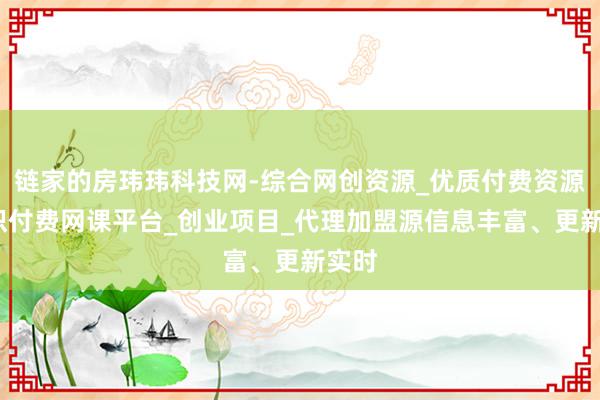 链家的房玮玮科技网-综合网创资源_优质付费资源_知识付费网课平台_创业项目_代理加盟源信息丰富、更新实时